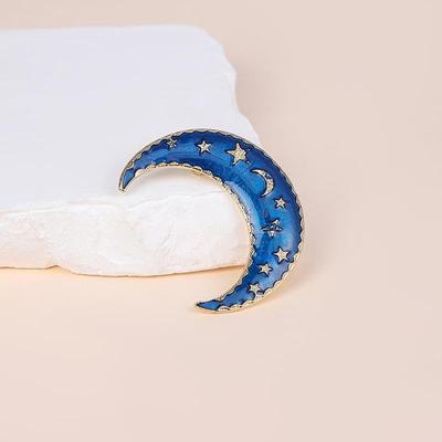 Creative Moon and Flower Brooch - European & American Style Anti-Exposure Pin