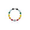 925 Silver Rainbow Beaded Ring Female Summer Colorful Special-Interest Design Cute Silver Accessories Ring