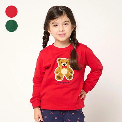 [Kinderkleidung] Moujonjon (Moujon John) Kuma Sagara Fleece-Sweatshirt mit Stickerei, 80–140 cm, M60602