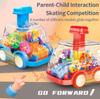 Baby Toy Cartoon Press Gear Car Toy Lnertia Pull-back Transparent Car Inertia Rebound Car Birthday Gifts for Kids Boys and Girls