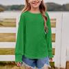 Children's Round-neck Pullover Long-sleeved Hollowed-out Girls' T-shirt Top
