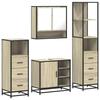 VidaXL Ensemble De Meubles De Salle De Bain 4 Pcs Chêne Sonoma, Armoire De Salle De Bain, Armoire De Rangement De Toilette, 3301296