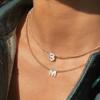 Elegant 2m Zircon Beaded Clavicle Chain: 26-Letter Deep Sea Shell Necklace for Women.
