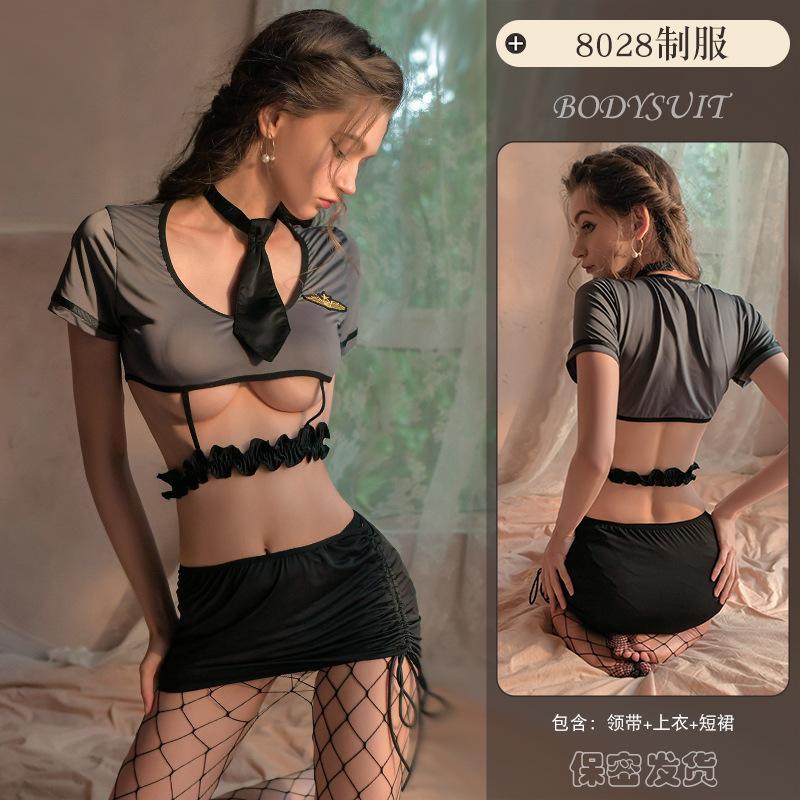 Sex Lingerie Sexy Uniform Seduction Hot Hollow Set Bed Passion Cosplay 8028