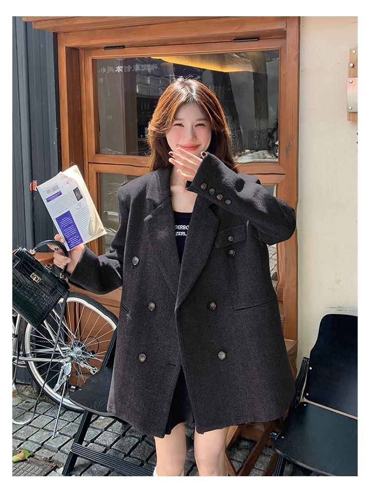 

Petite 2025 Thick Padded Woolen Suit Jacket for Women - Autumn/Winter Temperament Style L (Thickened Warmth)