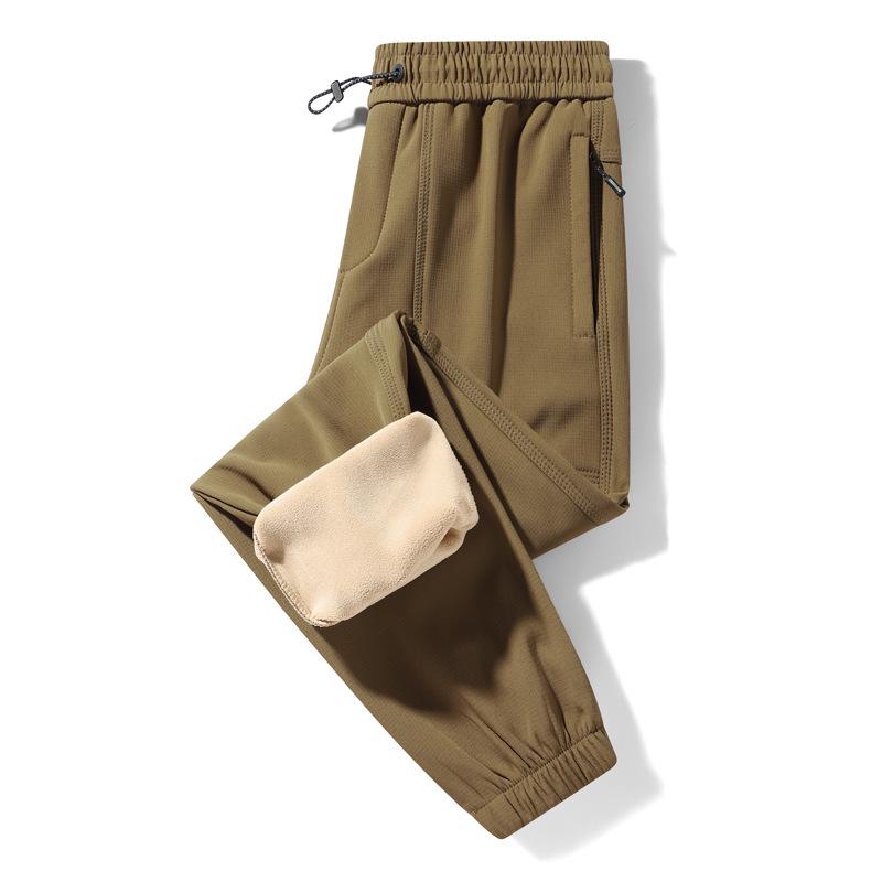 Couples' Fleece-Lined Windproof Softshell Pants: Women's Outdoor Joggers & Men's Warm Work Pants