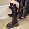 Thick-soled Maillard over-the-knee boots, new season-tall thin two-wear folded long knight boots