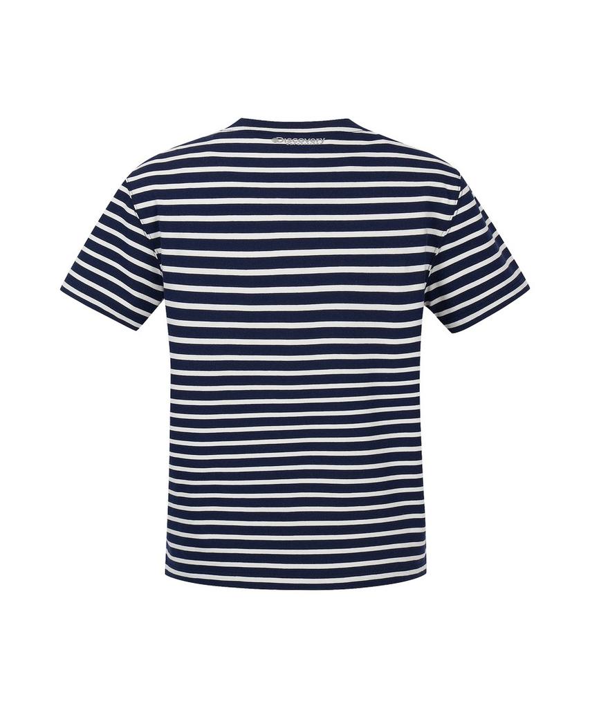 DISCOVERY EXPEDITION Women'S Striped Short Sleeve T-Shirt (D/Navy)