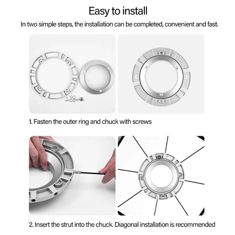 Metal Bowen Mount Softbox Speed Rings Adapter Speedring Mount For Eight Hole Square Softbox Stable Support Photography