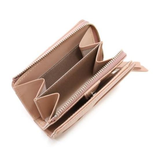 Nina Nina Ricci Zipper Folding Labyrinth Light Pink L-shaped Wallet, Purse, 35-3055,
