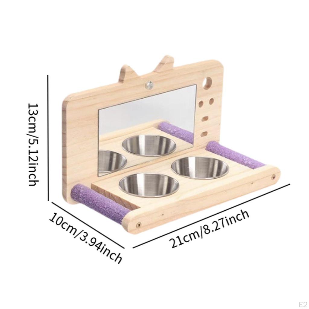 Bird Parrot Perch ,Bird Food Water Feeder Cage Accessories for Conures