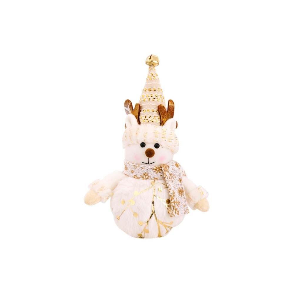 Fabric-stuffed Glowing Christmas Plush Button Cells Battery-powered Cozy Light Up Santa Warm-lit Exquisite LED Snowman Doll