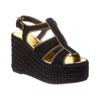 Black Suede Wedge Sandal Renee