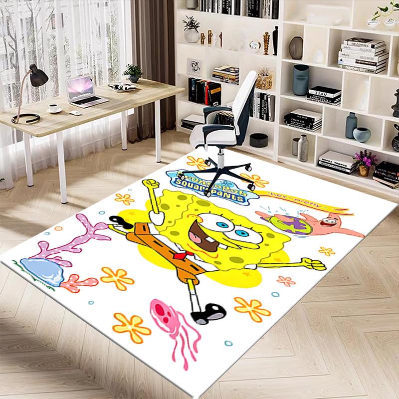 Spongebob'S Underwater Adventure Carpet For Playroom Bedroom Living Room Sofa Home Decorkids Game Area Rug Nonslip Floor Mat
