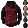 Men's Fashionable Long Sleeve Hooded Loose Sweatshirt Sports Multi Pocket Jacket