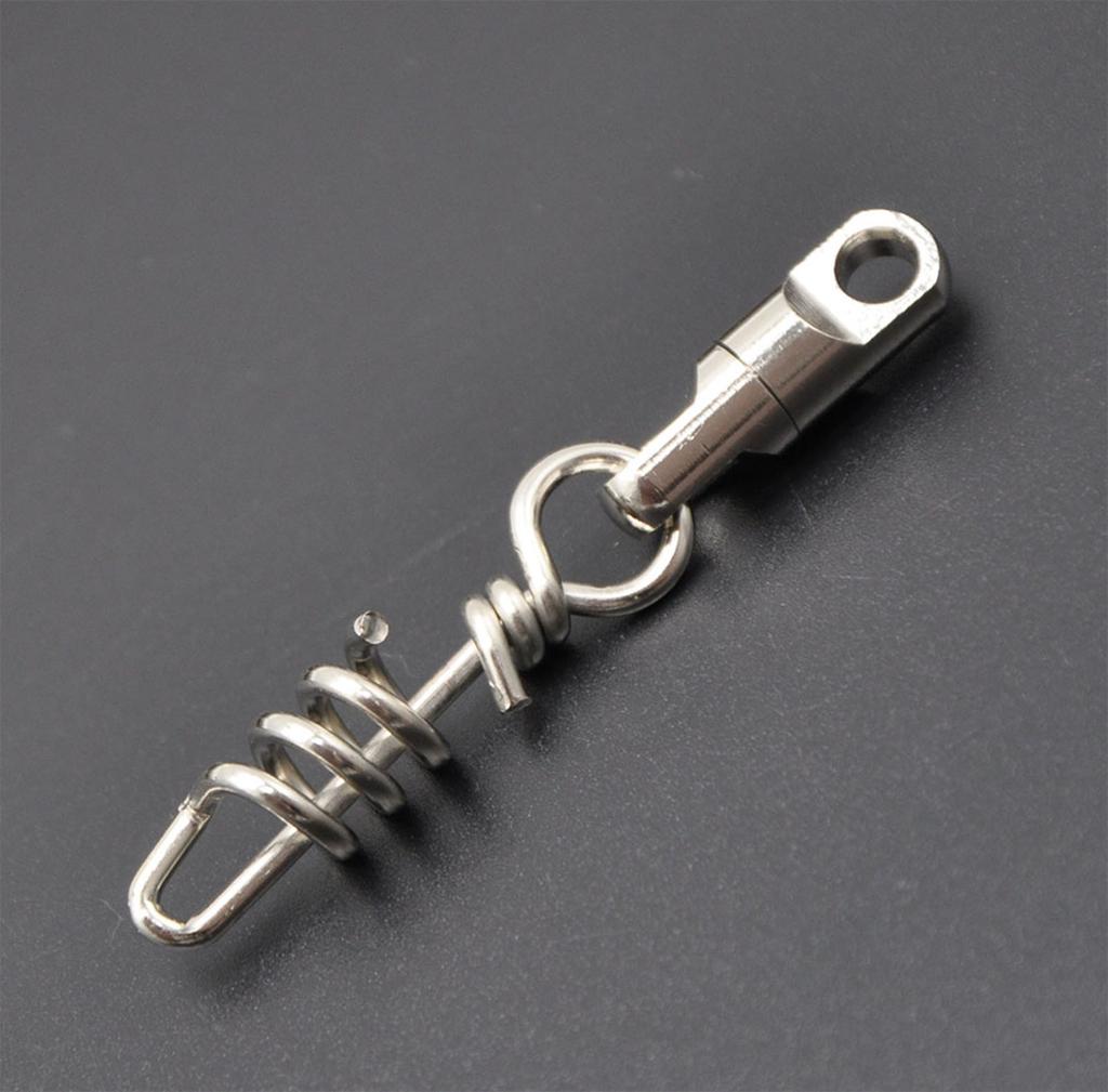 Moschettoni Rapidi in Acciaio Inossidabile Potenza Velocità ??Anelli passanti girevoli per canne da pesca in mare, connettore per filo per esche, accessorio