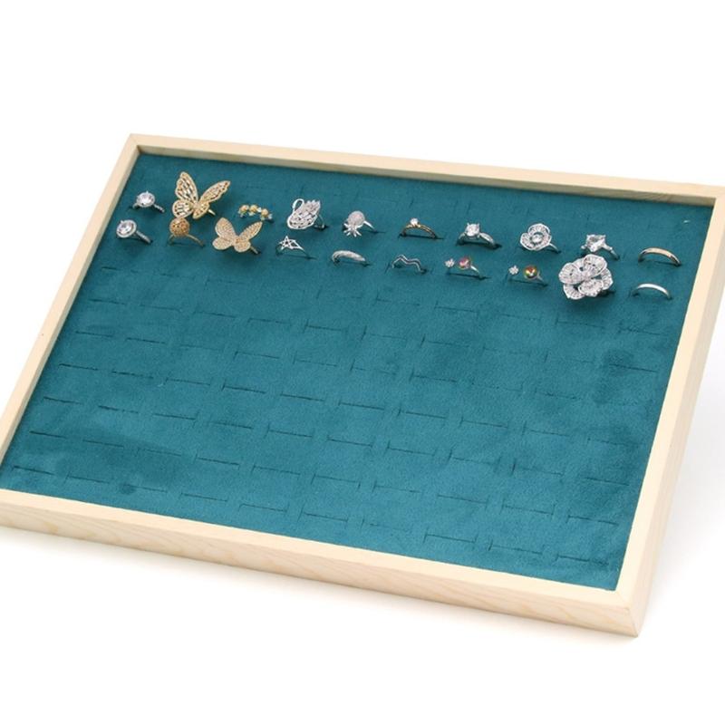 Elegant Sturdy Wood Jewelry Storage Tray with Slots Portable for Pendants and Accessories Household Organization