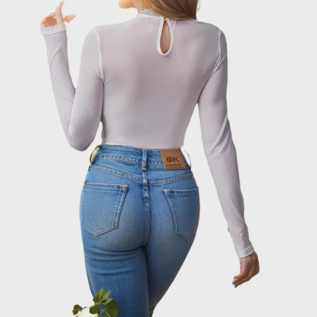 Sexy Lace-Stitched Shaping Jumpsuit with Removable Chest Pad - European & American Fashion Top