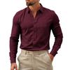 Camicia da uomo a vestibilità comoda, casual da lavoro, a maniche lunghe, resistente alle pieghe, per la primavera, l'autunno, il tragitto casa-lavoro