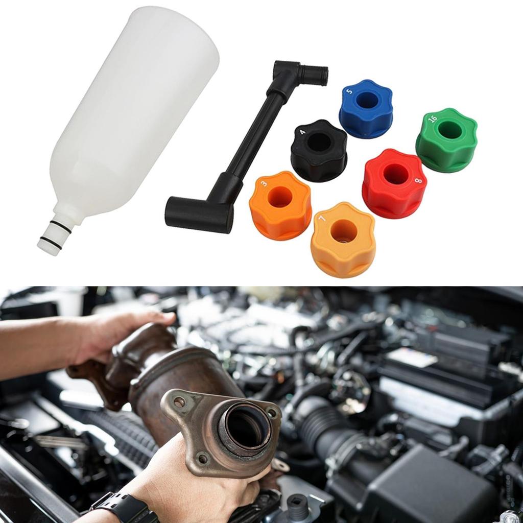 Car Oil Filling Funnel Set Change Tool No Spills Dispenser with 6 Adapters