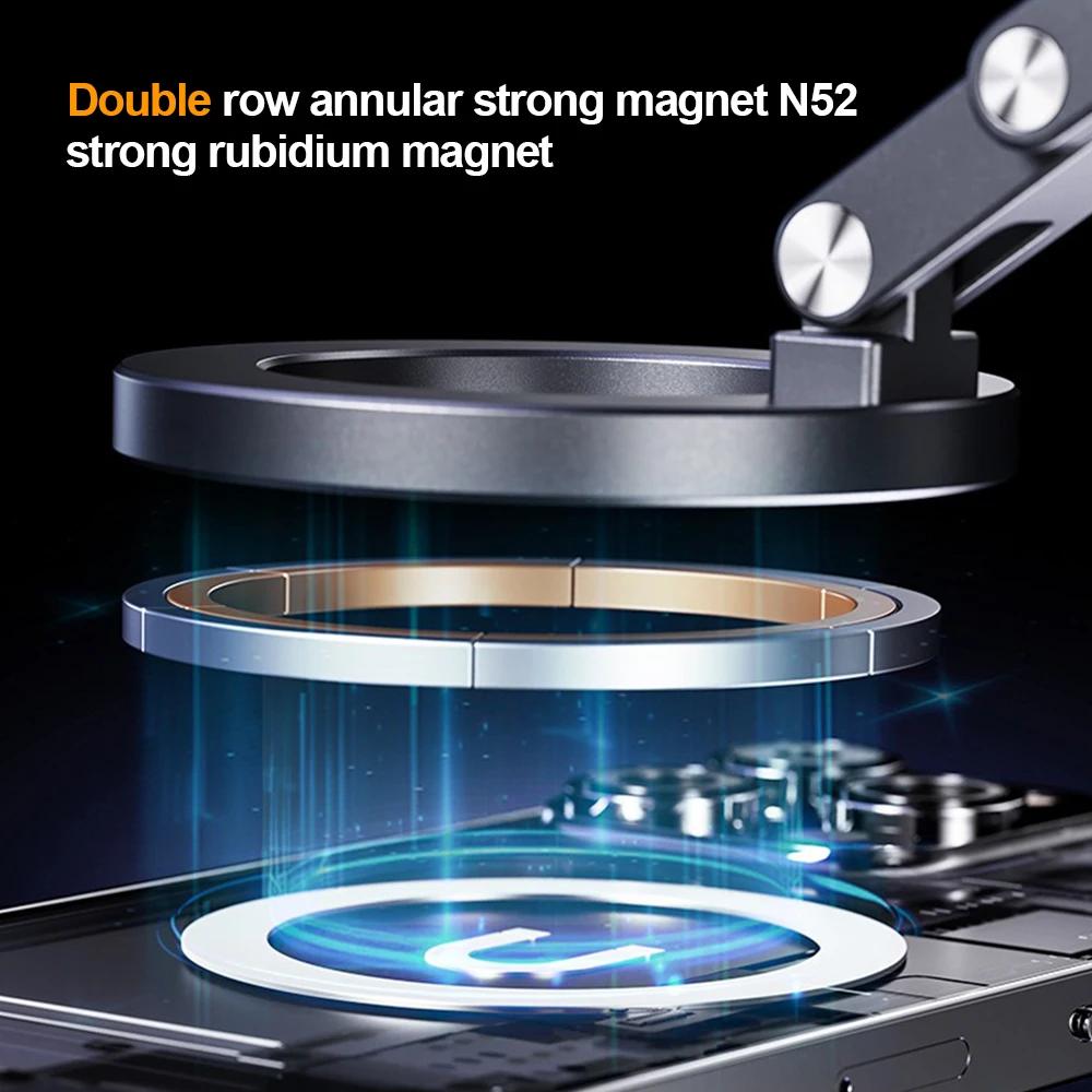 Electric Vacuum Suction Cup Car Phone Holder Magnetic Foldable Stand 360 Degree Rotation Bracket with Aromatherapy For Phones