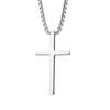 Silver Chain Pendant Necklace 60/70CM Length Jesus Cross Necklace  For Women Men
