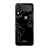Phone Case For Samsung Galaxy Z Flip 3 4 5 Hard Folding PC Cartoon World map scenery direction For Samsung Z Flip 6 Cover