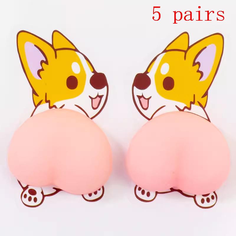 1/5 Pairs 3D Solid Silica Gel Phone Decoration Wall Stickers Refrigerator Anti-Collision Decals Creative Cartoon Car Sticker