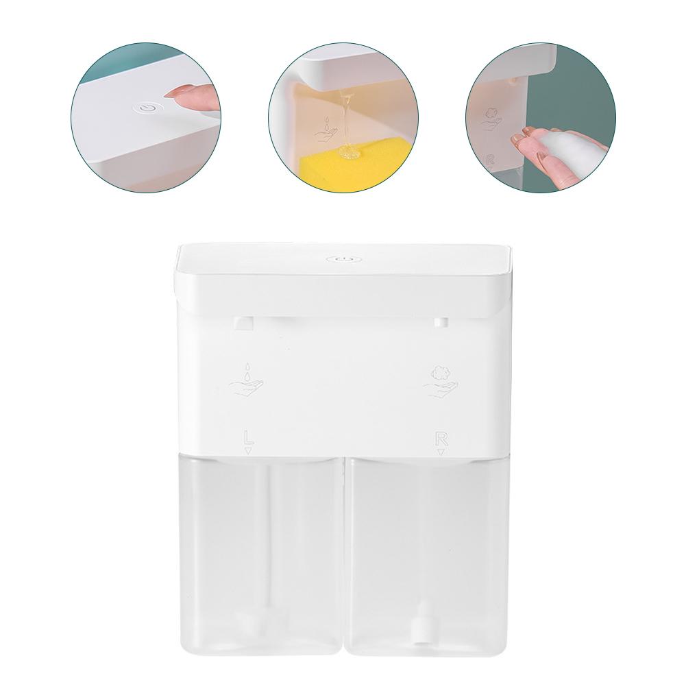 300ML Automatic Sensor Double Soap Dispenser USB Charging Liquid Foam Soap Dispenser 3-Level Adjustable Wall Mount for Bathroom