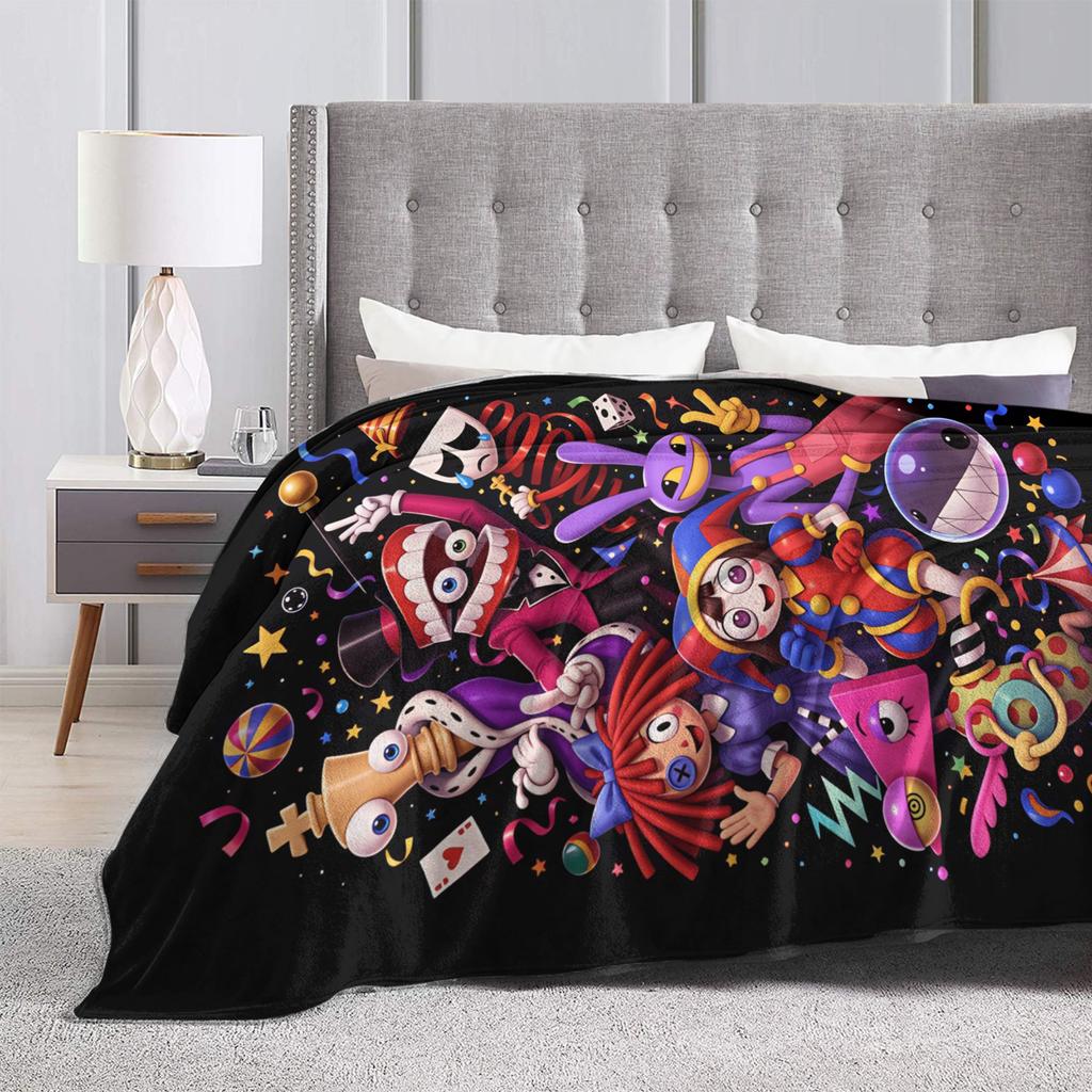 A-Amazing D-Digital C-Circus T-Tadc Flannel Blanket Girl  Comfortable Bedding Throws Winter Couch Chair Bedspread Sofa Bed Cover