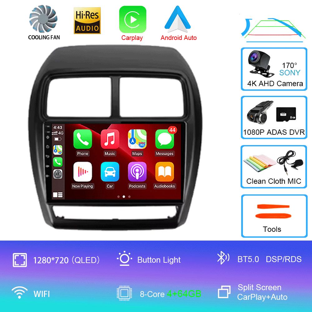 For Mitsubishi ASX 1 2016 2017 2018 2019 2020 - 2022 Android 14 Car Radio Player DSP Carplay 8G 256G Stereo No 2 Din DVD Screen