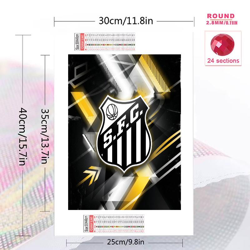 Santos F.C 100% Round Full Drill 5D DIY Diamond Painting Embroidery Cross Stitch Rhinestone Décor