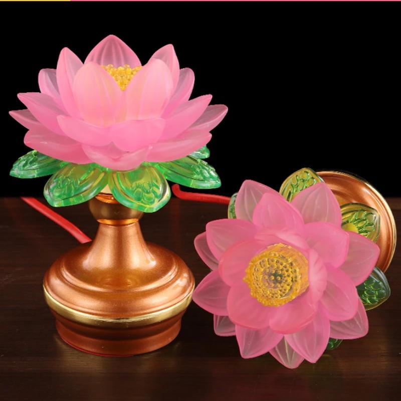 1Pc Colorful Simulated Candlestick Lantern Buddhist Hall Utensils Temple Sacrifice Pray for Auspiciousness Ensuring Safety