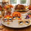 Cute Thanksgiving Gift for Parties Turkey Glasses, Funny Harvest Party Eyewear Kids Festive Orange Holiday Decorations Adults, Felt Pumpkin