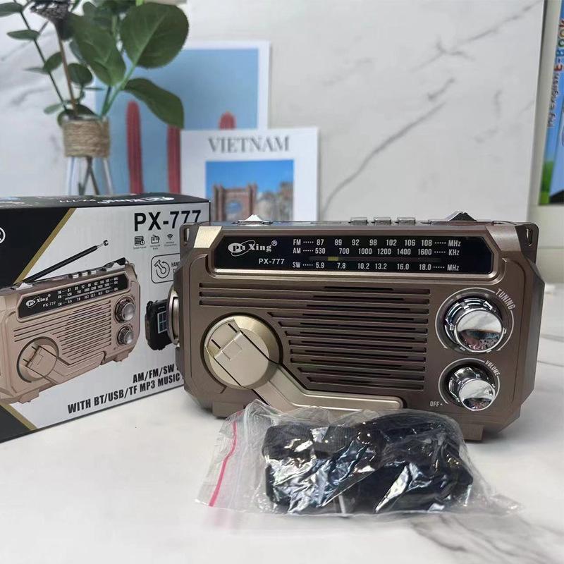 Elderly-Friendly Multi-Band Radio & Bluetooth MP3 Player with Hand-Crank