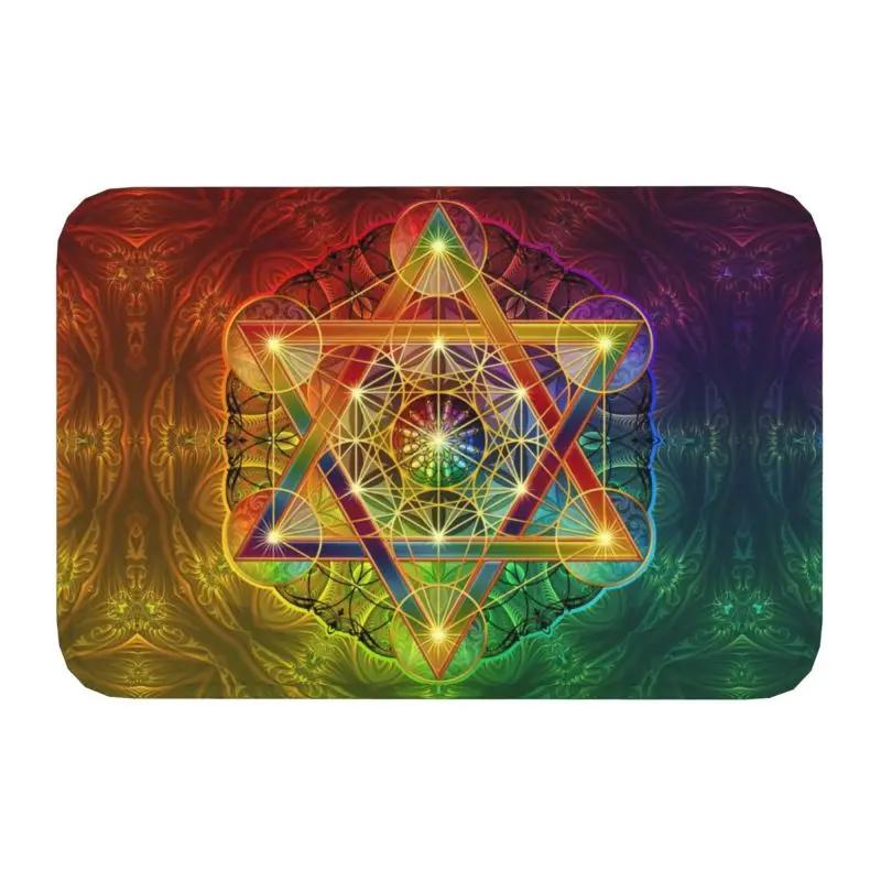 Fußmatte „Blume des Lebens“ für Küche, Bad, Garten, Terrasse oder Balkon – rutschfest, ideal für den Außenbereich, spirituell, Yoga, Zen und als Mandala-Fußmatte.