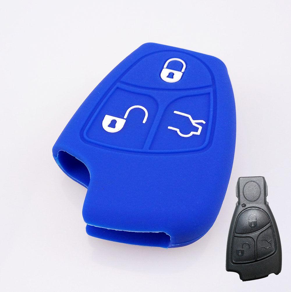 

For Mercedes CL55 CL600 CLK350 C230 CL500 CL65 S430 S500 S600 SL500 SLK55 CLK55 Silicone Car Remote Key Fob Shell Cover Case синий