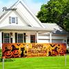 Festival Photo Booth Backdrop Halloween Fence Banner, 118 x 20 Inch Large Yard Sign Banner Flag, Scary Store Window Holiday Displays Party Hanging