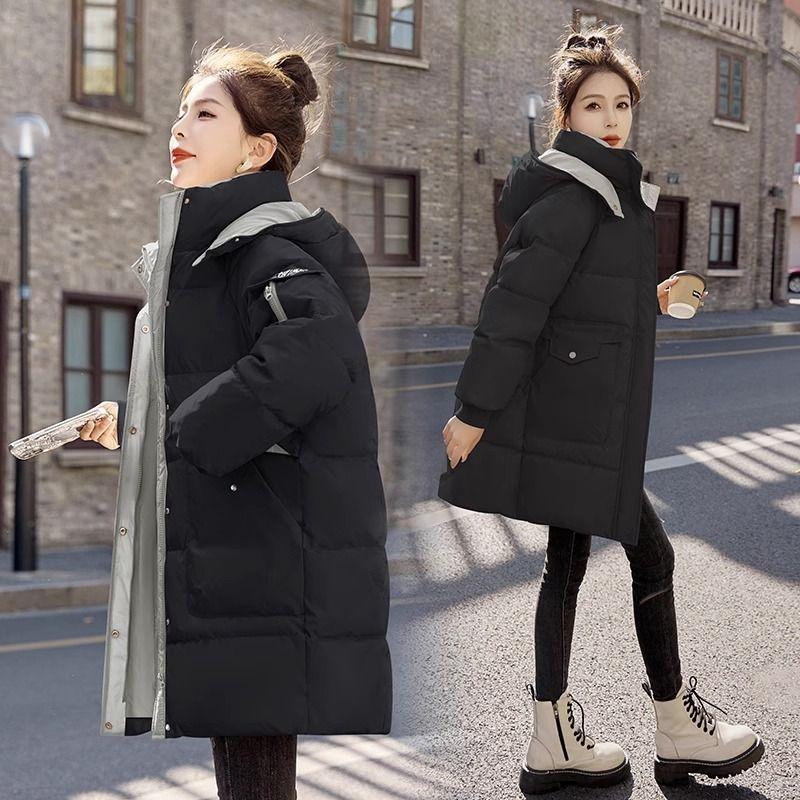 

Fashionable Cotton-padded Jacket for Women Winter, Thickened Embroidered Cotton-padded Jacket 3XL чорний