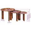 Nesting Coffee Tables Set 3 Pcs Multicolored Solid Reclaimed Wood