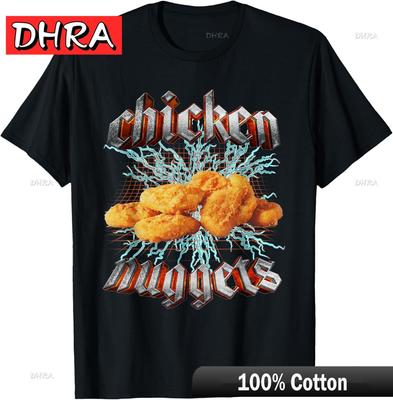 Chicken Nuggets Heavy Metal World Tour Hardcore Music T-Shirt Retro Bold Chic Tshirts Simple Chic Comfy Top Couples Short Sleeve