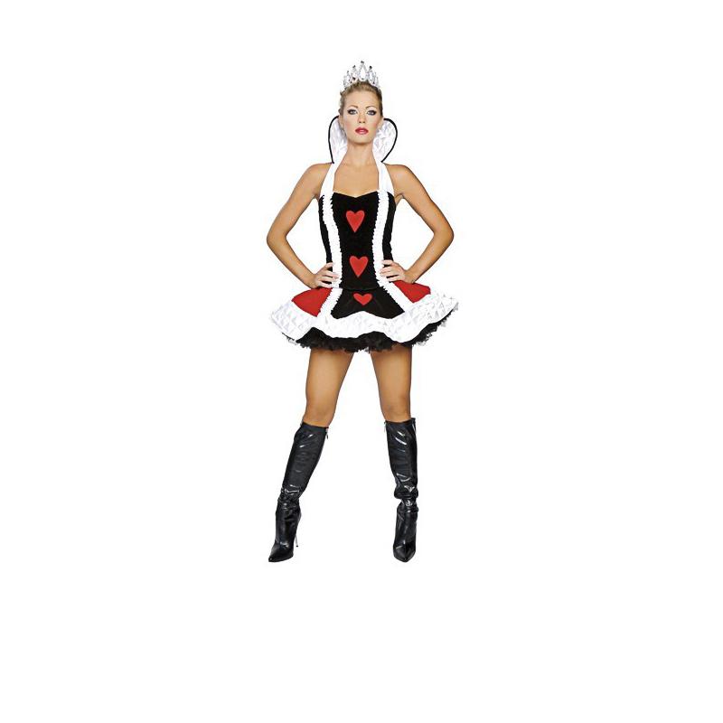 

Sexy Queen of Hearts Costume Women Adult Fantasy Party Cosplay Fancy Sexy Costume Disfraz Adulto Halloween Carnival Dress Up L