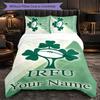Set Biancheria da Letto Personalizzato con Nome Testo Rugby Irlanda, 1 Copripiumino & 2 Federe Regalo Personalizzato per Camera da Letto