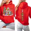 Women's Christmas Print Hooded Sweatshirt Lightweight Long Sleeve Pullover for Holiday