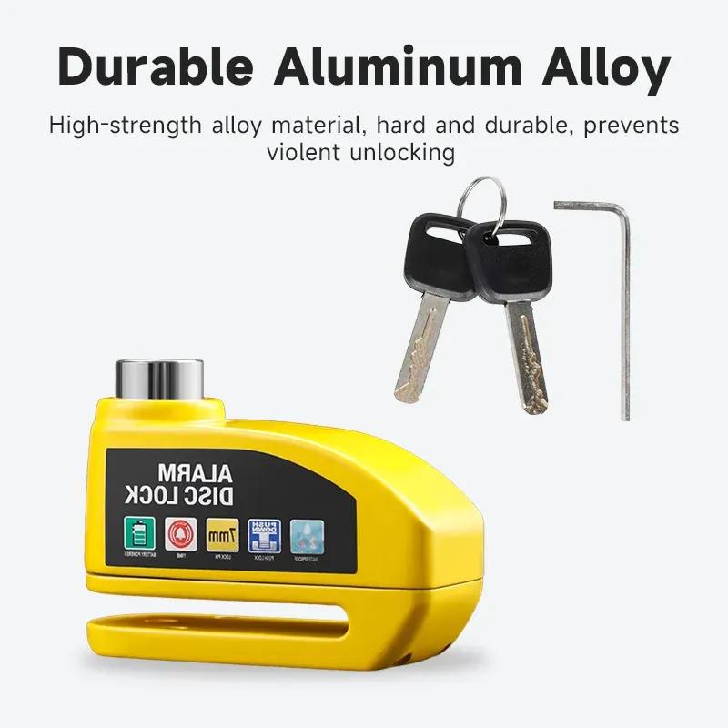 Electric Scooter Motorcycle Alarm Disc Lock Metal Waterproof Anti-theft Brakes Disc Lock Motorcycle Bicycles Scooter Bike Parts