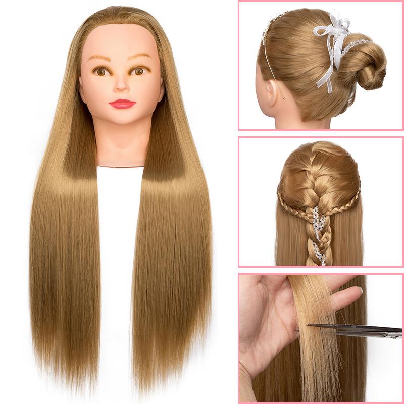 24 Zoll Professioneller Schaufensterkopf mit Haaren für Salon Friseur Training Übungs-Mannequin Schneidetechniken