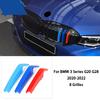 3 Color Car Front Grille Cover Bumper Stripe Stickers For BMW X1 X3 X4 X5 X6 F25 F26 F48 G01 G02 G20 G28 Car Styling Accessories