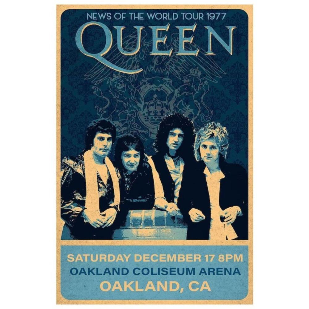 Metal Queen Band Wall Decor, Handmade 3D Tin Art for Living Room Bedroom Music Studio