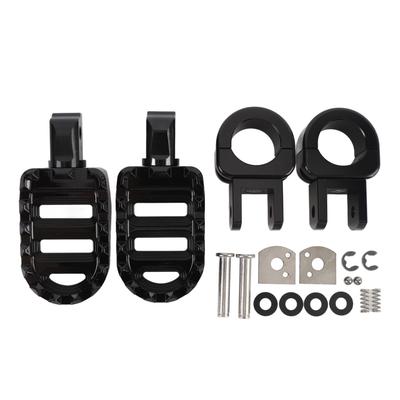 1 Pair Motorcycle Foot Peg Aluminum Alloy Enhanced Comfort Adjustable Angle Foot Peg Footrest for Motorbike with 1in