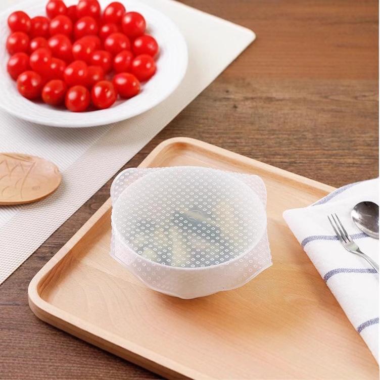 Food Grade Silicone Wrap - 4-Piece Airtight Bowl Lids Set